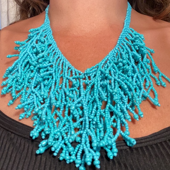 Vintage Turquoise Boho beaded necklace. - Picture 3 of 8